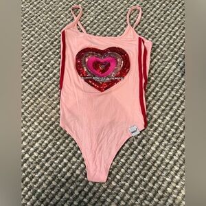 O'Mighty Pink and Red Bodysuit One Piece